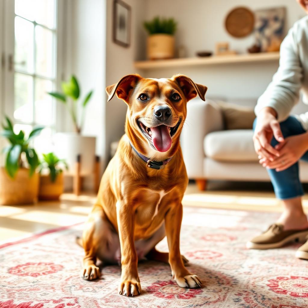 Happy healthy dog at home in Lagos